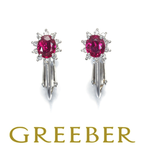  ruby diamond earrings Classic Pt900 GENJ limit price cut goods 