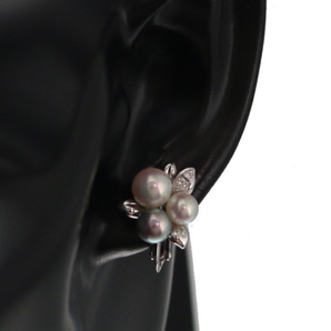 タサキ イヤリング パール 真珠 5.2-6.4mm ダイヤ Pt900 BLJ 大幅値下げ品の画像6