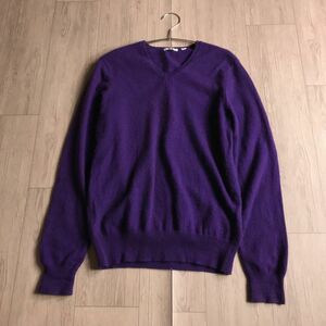 100円スタート☆ UNIQLO ユニクロ　メンズサイズ　カシミヤ100% ニット　セーター　パープル