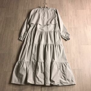 100円スタート○ JUNOAH ティアード　ワンピース　ハイネック　ロング