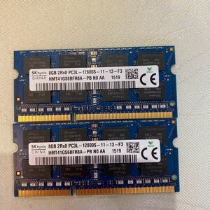 SKhynix DDR3L 1600 2Rx8 PC3L 12800S 8GBX2枚セット(16GB)③