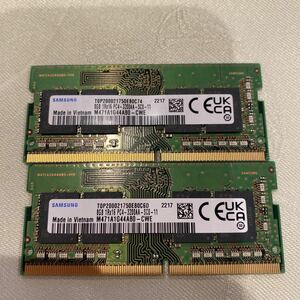 SAMSUNG PC4 25600 1RX16 DDR4 3200AA 8GBX2枚セット（16GB）
