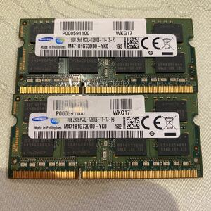 SAMSUNG DDR3L 1600 2Rx8 PC3L 12800S 8GBX2枚セット(16GB)⑦