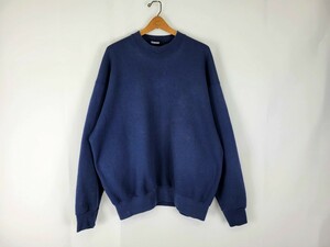 レアサイズ 90s USA製 BVD クルーネック スウェット 無地 3XL XXXL ネイビー 紺 90年代 アメリカ製 アメリカ古着 ブランク ビッグサイズ