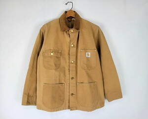 良好 90s USA製 carhartt チョアコート 裏地無し 40 L 90年代 アメリカ製 ビンテージ カーハート カバーオール アウター ジャケット