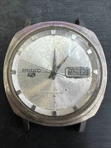 SEIKO セイコー 5 ファイブ 6119-6010 デイデイト シルバー文字盤 メンズ 自動巻き 腕時計 フェイスのみ 動作確認済み