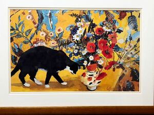 ☆ イギリス人画家 Chris Beetles Geraldine Girvan 猫の作家 ポスター 額装