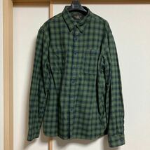 【美品】RRL ダブルアールエル ネルシャツ チェック グリーン Lサイズ ラルフローレン アメカジ_画像1