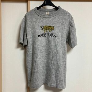 【美品】WAREHOUSE ウエアハウス Lot 4601 Yusuke Hanai JAGUARフロッキーTシャツ グレー Mサイズ