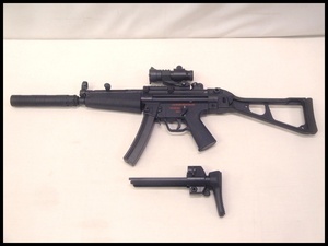 カメ)東京マルイ MP5 A5 次世代電動ガン 動作OK T型ミニコネクタ ドットサイト付 ストック交換済