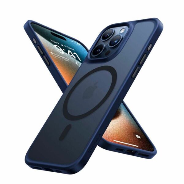 【米軍進化！MagSafe対応】iPhone6.7用 ケース マグネット搭載 米軍耐衝撃 半透明 指紋防止 ワイアレス充電 
