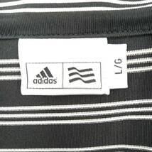 L adidas アディダス ゴルフウェア シャツ ハーフジップ ブラック×ホワイト 半袖 リユース ultraｍto gf0043_画像3