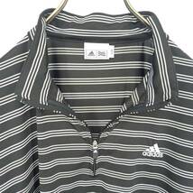 L adidas アディダス ゴルフウェア シャツ ハーフジップ ブラック×ホワイト 半袖 リユース ultraｍto gf0043_画像5