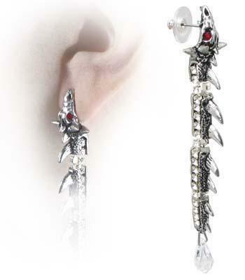 ALCHEMY GOTHIC: Dragontine Earring Stud