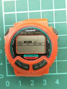 ジャンク　バンド破損　 CASIO WATER 5 BAR RESIST JOG&WALK CALORIE デジタル腕時計 メンズ 防水 880 JC-11 レトロ 赤　レッド　だ