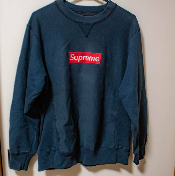 シュプリームボックスロゴ スウェットシャツ M 初期タグネイビー 正規品 Supreme Box Logo sweatShirts Made in USA Navy 査定済