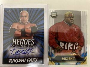 WWE リキシ RIKISHI 2023 LEAF WRESTLING HEROES 直筆サインカード　topps WWE2020リキシ　インサート　プロレスカード　WWEカード　panini