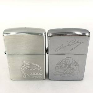 2.14SA-E1186★ZIPPO 2点★ジッポ ジッポー シルバー Elvis エルヴィス ドルフィン イルカ オイルライター lighter 喫煙具 DA0/DB0