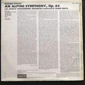 英デッカ SXL オリジナル オーディオファイル メータ Ｒ・シュトラウス 【アルプス交響曲】 うねるような低弦 咆哮する金管の画像2