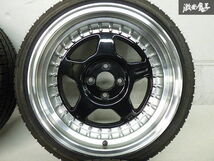 ● 【売り切り】社外 深リム 16インチ 8J ±0 PCD100 4穴 深リム ホイール 4本 黒ポリ + タイヤ 165/50R USDM ヘラフラ bB イスト 棚S-5_画像4