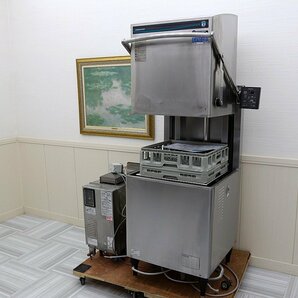 美品！17年製 ホシザキ星崎 食器洗浄機 ドアタイプ JWE-680B 都市ガス ブースター付 3相200V 大型 ハイパワー 店舗厨房業務用の画像2