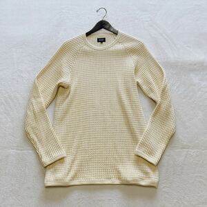 9434 美品!! BEAMS ビームス ワッフル ニット セーター プルオーバー ポケット付き メンズ ベージュ L!!