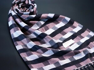 WINTER PASHMINAS◆KV-3140 極上 パシュミナ【ブラック/ブラウン系/チェック】大判 ストール/マフラー Scarf/ Stall