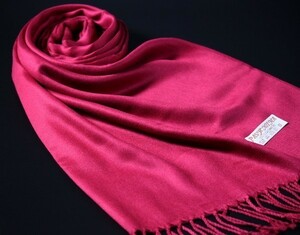 WINTER PASHMINAS◆KPPW045 極上 カシミア【ボルドー/無地】大判 ストール/マフラー Scarf/ Stall