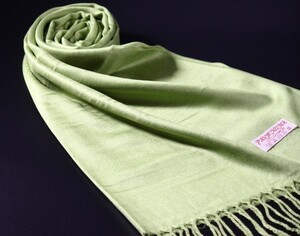 WINTER PASHMINAS◆KPPW035 極上 カシミア【ライトグリーン/無地】大判 ストール/マフラー Scarf/ Stall