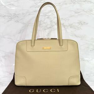 グッチ GUCCI ハンドバッグ 肩掛け ショルダーバッグ レザー ベージュ 自00148