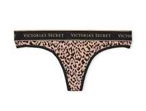 Victoria's Secret ヴィクトリア シークレット ロゴ コットン ソング パンティー Tバック ショーツ Camo Leopard 未開封品 送料無料_画像1