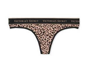 Victoria's Secret ヴィクトリア シークレット ロゴ コットン ソング パンティー Tバック ショーツ Camo Leopard 未開封品 送料無料