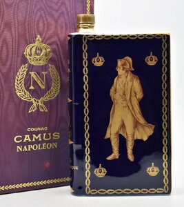 竜酒2549◆未開栓 CAMUS NAPOLEON カミュ ナポレオン ブック 陶器ボトル 青 約1183g 700ml ブランデー コニャック