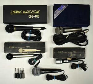 竜B373◆音出しOK マイク 5本　ダイナミックマイクロホン CDG-MIC MS-1000　SONY ソニー F-26S F-27S　ダイナミックエコー WR-5