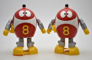 竜B438◆当時物 1981 ポピー あるく ロボット 8ちゃん はっちゃん 2体 ゼンマイ仕掛け 石森プロ ビンテージ 玩具