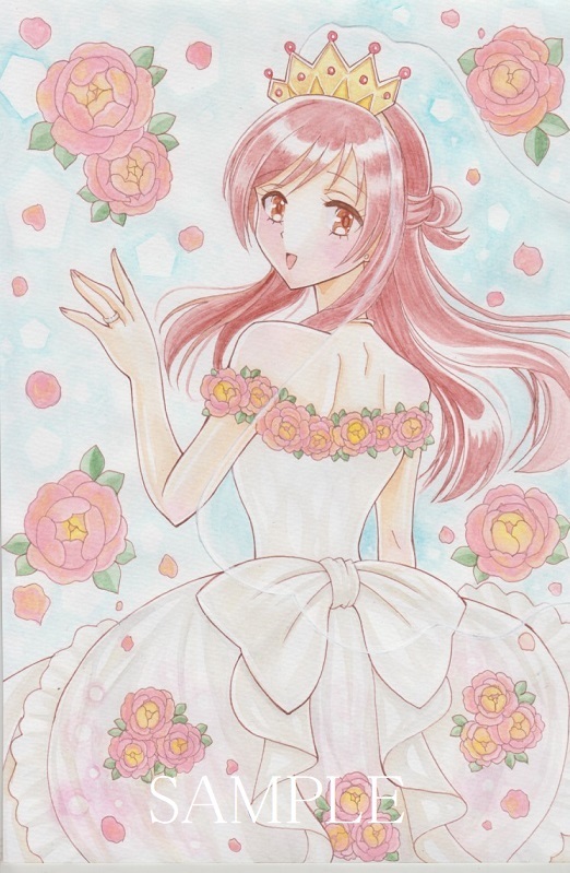 ●Doujin Watercolor illustration Nozomi Yumehara ~Wedding Dress, comics, anime goods, hand drawn illustration