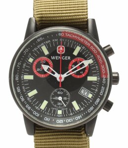  Wenger wristwatch chronograph sea .7073x quarts black men's WENGER [0502]