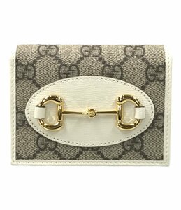 美品 グッチ 二つ折り財布 ホースビット付き 621887 0416 GGスプリーム レディース GUCCI [0502]