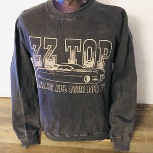 コレクターアイテム　70年代バンド ZZ TOP S 裏起毛　ピグメント加工　バンド　スウェット　トレーナー　ピグメントチャコール　