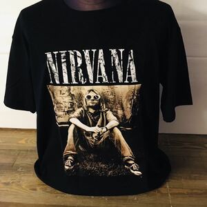 90年代バンド ニルヴァーナ　Nirvana カートコバーン　L バンドTシャツ　ロックTシャツ ブラック