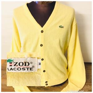 アイゾット　ラコステ　IZOD LACOSTE M ウール　カーディガン　イエロー