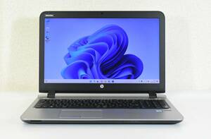 HP ProBook 450 G3/Core i3-6100U/メモリ8G/SSD 256G + HDD 500G/DVD-RW/15.6インチ/カメラ/Windows 11/中古ノートパソコン/K0203