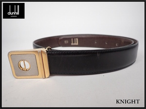 dunhill leather belt *70cm~80cm* Dunhill / Italy made / Logo buckle /24*2*2-14