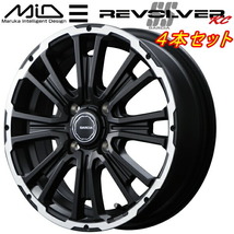 MID ガルシア SS REVOLVER KC ホイール4本 セミグロスブラック/リボルバーポリッシュ 4.5J-14インチ 4穴/PCD100 インセット+45_画像1