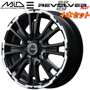 MID ガルシア SS REVOLVER KC ホイール4本 セミグロスブラック/リボルバーポリッシュ 4.5J-14インチ 4穴/PCD100 インセット+45