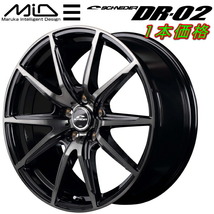 MID シュナイダー DR-02 ホイール1本 ブラックポリッシュ+ブラッククリア 7.0J-18インチ 5穴/PCD100 インセット+48_画像1