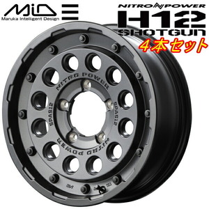 MID ナイトロパワー H12 SHOTGUN ホイール4本 バレルブラック 5.5J-16インチ 5穴/PCD139.7 インセット+20