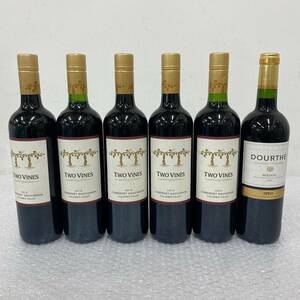 P023(6920)-435【同梱不可】お酒 果実酒 6本まとめ 約6.9㎏ DOURTHE GRANDS TERROIRS MEDOC 2016 / TWO VINES 2013 CABERNET SAUVIGNON