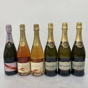 P024(9150)-423【同梱不可】お酒 果実酒 6本まとめ 約9.2㎏ CAVA LA ROSCA BRUT 2本 / G.H.MUMM BRUT Le Rose 1本 / GRANDREALE Brut 3本