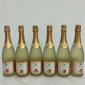 J031(10020)-648【同梱不可】お酒 果実酒 6本まとめ 約10kg DELICA FRUIT sparkling 750ml 6.5% デリカ フルーツスパークリング ピーチ